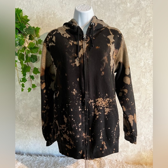 Upcycled Other - NWOT🎨 “coffee & cream”☕️ Custom zip hoodie jacket